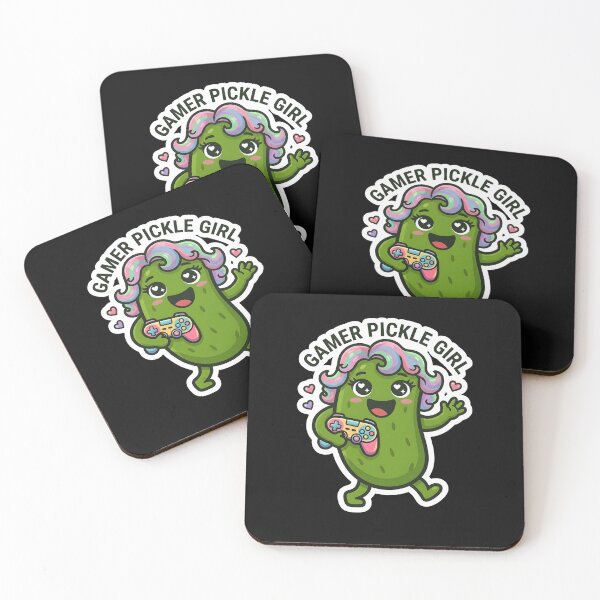 Item preview, Gamer Pickle Girl Sticker – Cute Funny Gaming Pickle Character, Kawaii Gamer Meme designed and sold by Basma Designs | Retro, Kawaii Shirts & Stickers.