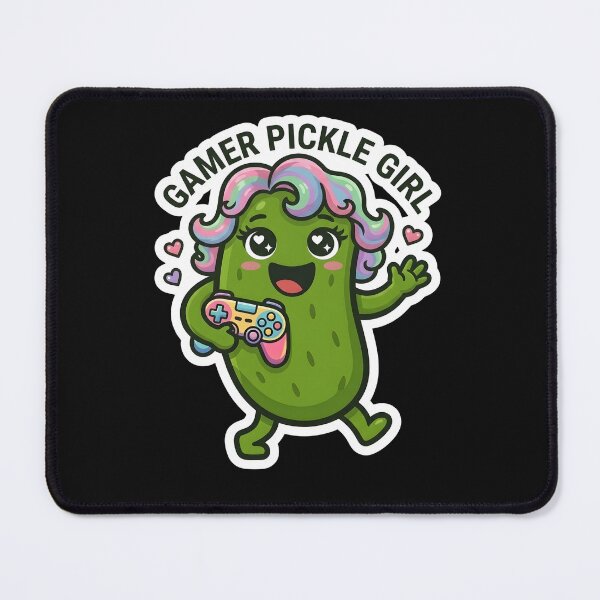 Item preview, Gamer Pickle Girl Sticker – Cute Funny Gaming Pickle Character, Kawaii Gamer Meme designed and sold by Basma Designs | Retro, Kawaii Shirts & Stickers.