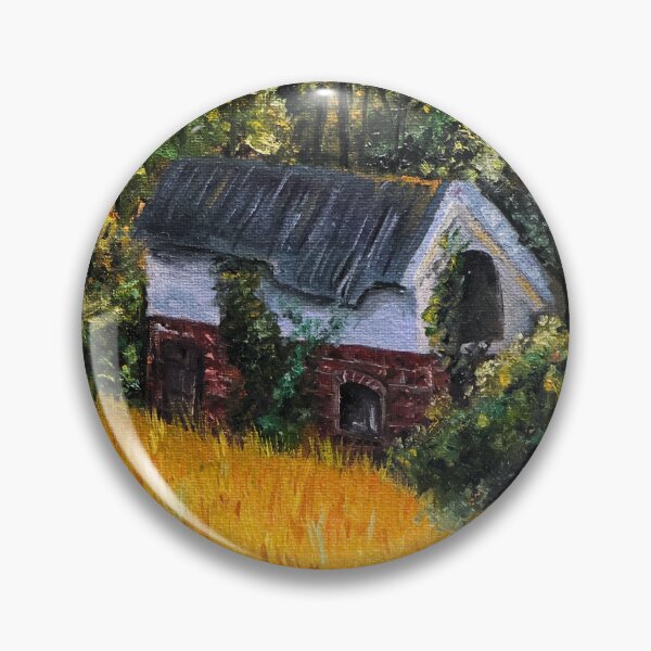 Item preview, handpainted original abandoned house in the woods colorful  designed and sold by Ironic-Arts.