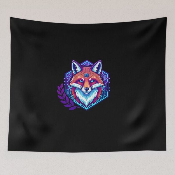 Item preview, Cyber Fox Tech Art - Futuristic Neon Circuit Wildlife Illustration designed and sold by AbulailArt.