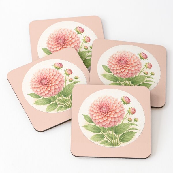 Item preview, Dahlia Radiance – Elegant Layered Flower Circle Portrait designed and sold by TheJoyfulPen.