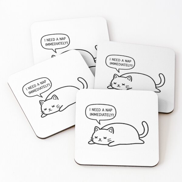 Item preview, Sleepy Cat Meme Sticker – I Need A Nap Immediately Funny Cat designed and sold by MongOficial.