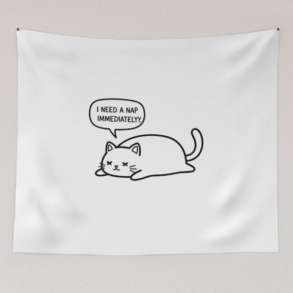 Item preview, Sleepy Cat Meme Sticker – I Need A Nap Immediately Funny Cat designed and sold by MongOficial.