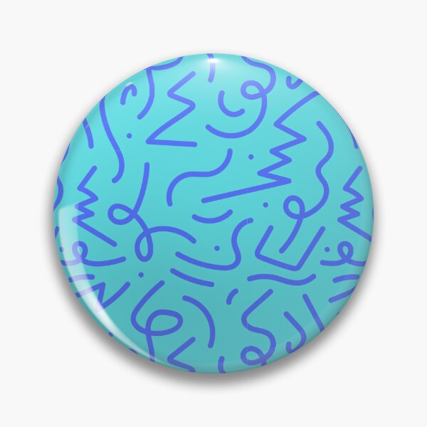 Item preview, Electric Squiggle Pattern in Blue on Aqua  designed and sold by Ink & Print Store .