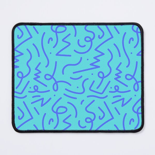 Item preview, Electric Squiggle Pattern in Blue on Aqua  designed and sold by Ink & Print Store .