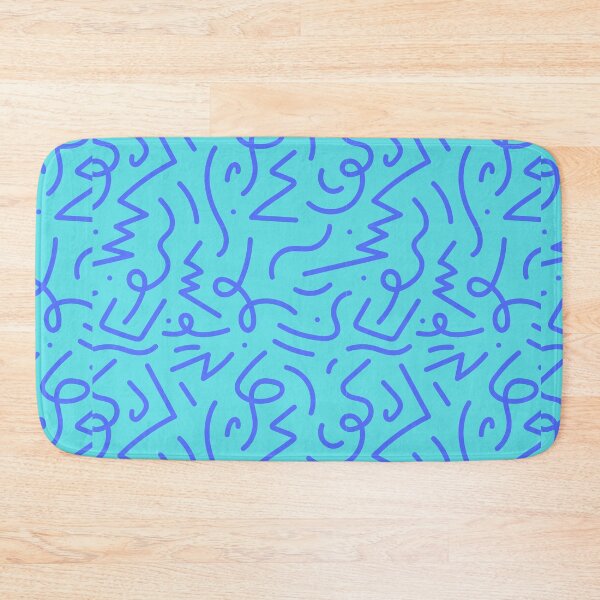 Item preview, Electric Squiggle Pattern in Blue on Aqua  designed and sold by Ink & Print Store .