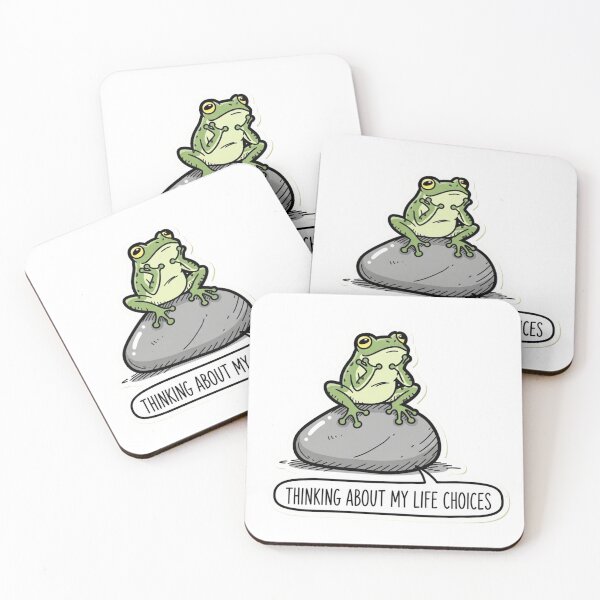 Item preview, Philosopher Frog Meme Sticker – Thinking About My Life Choices designed and sold by MongOficial.