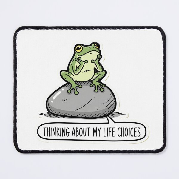 Item preview, Philosopher Frog Meme Sticker – Thinking About My Life Choices designed and sold by MongOficial.