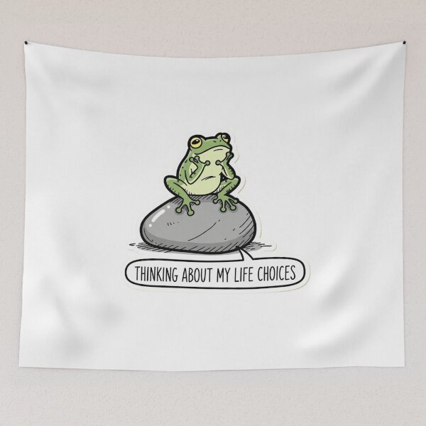 Item preview, Philosopher Frog Meme Sticker – Thinking About My Life Choices designed and sold by MongOficial.