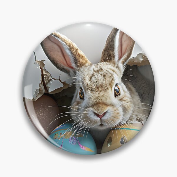 Item preview, Spotted Bunny Peekaboo – Cracked Wall Easter Scene designed and sold by EmeraldeaArt.