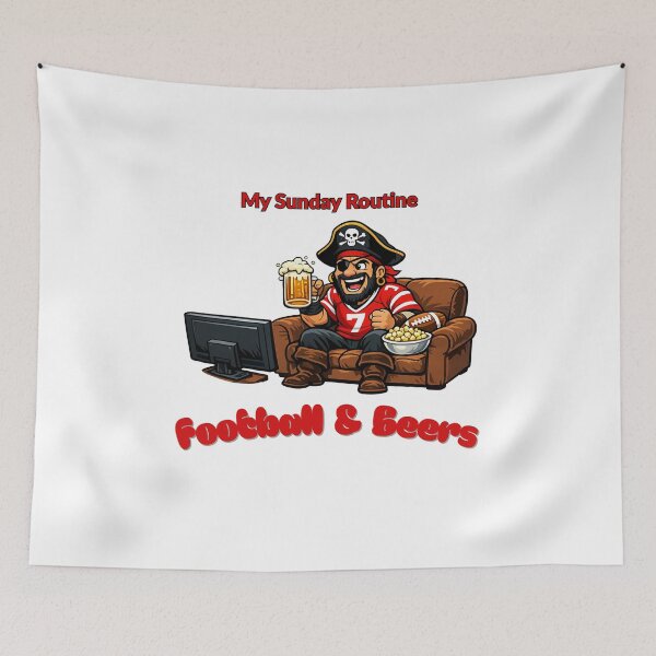 Item preview, Tampa Bay Buccaneers Sunday Routine Football and Beers Game Day T-Shirt designed and sold by ThatFootball12.