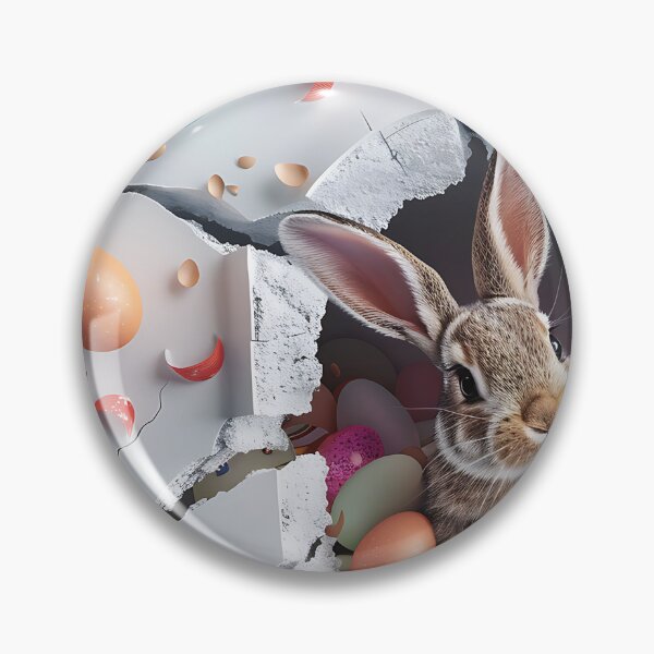 Item preview, Wild Hare Easter Peekaboo – Brown Bunny with Painted Eggs designed and sold by EmeraldeaArt.