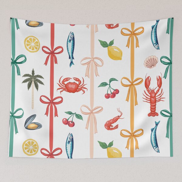 Item preview, Lobster, crab, cherry, bow pattern. designed and sold by anyuka.