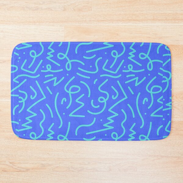 Item preview, Electric Squiggle Pattern in Aqua on Blue designed and sold by Ink & Print Store .