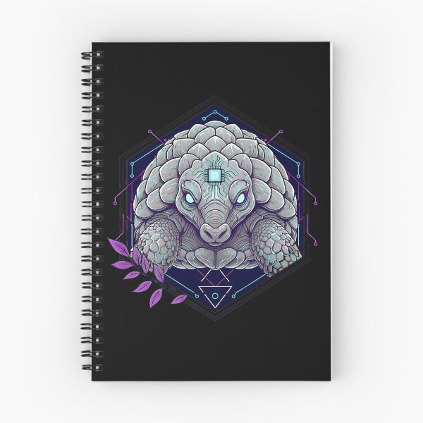 Item preview, Cyber Pangolin Tech Art - Futuristic Neon Circuit Armored Wildlife Illustration designed and sold by AbulailArt.