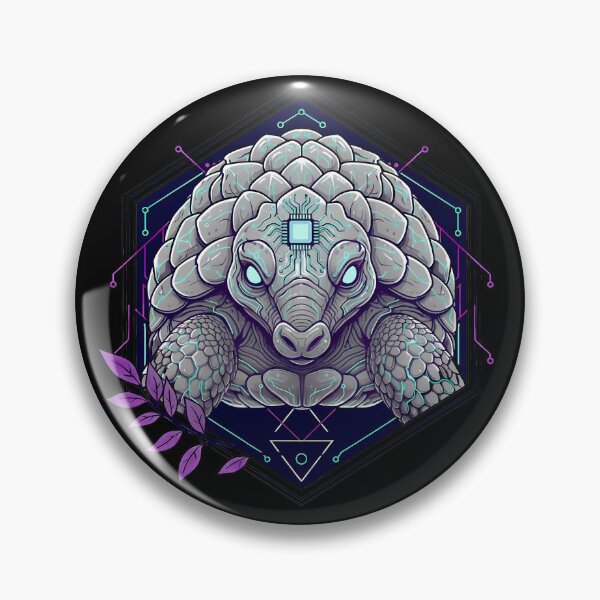 Item preview, Cyber Pangolin Tech Art - Futuristic Neon Circuit Armored Wildlife Illustration designed and sold by AbulailArt.