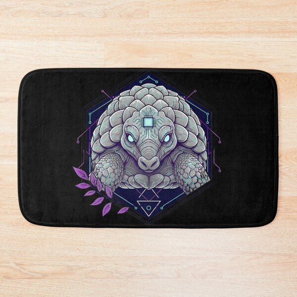 Item preview, Cyber Pangolin Tech Art - Futuristic Neon Circuit Armored Wildlife Illustration designed and sold by AbulailArt.