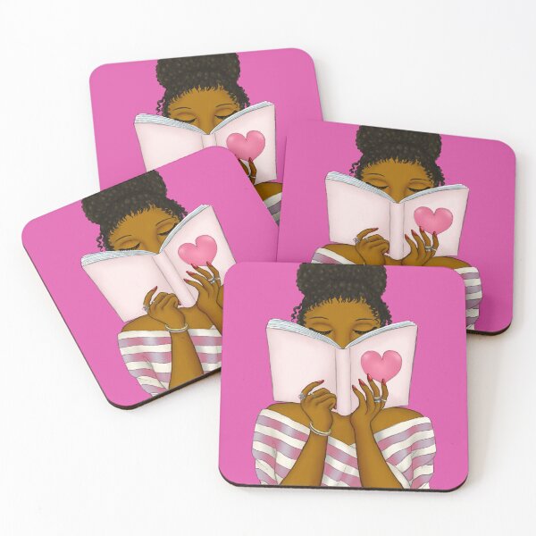 Item preview, Black woman with bun reading a book illustration designed and sold by Deanna McRae.