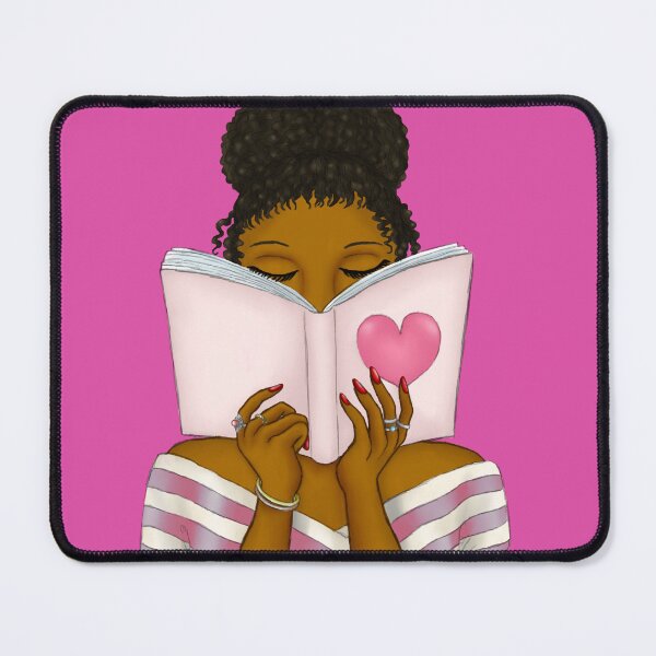 Item preview, Black woman with bun reading a book illustration designed and sold by Deanna McRae.