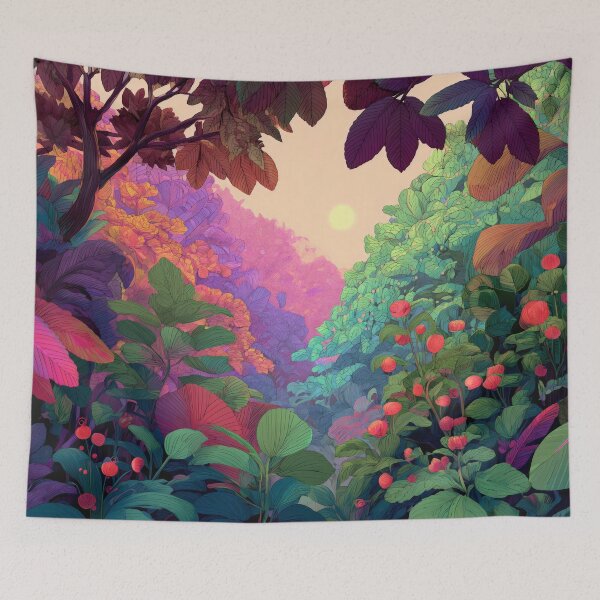 Item preview, Colorful Tropical Valley Landscape designed and sold by LuminousFoundry.