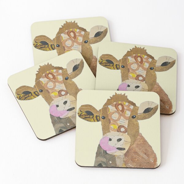Item preview, Mimi, a collaged brown cow designed and sold by RachelHayesArt.