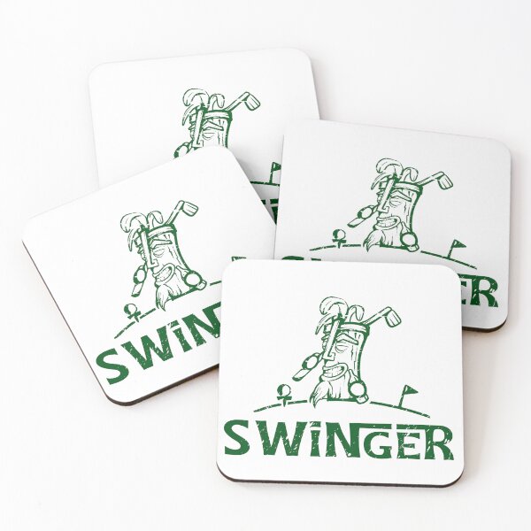 Item preview, Funny Golf Shirt Tiki Swinger Distressed Vintage Golfer Gift (Green) designed and sold by 19thHoleHumor.
