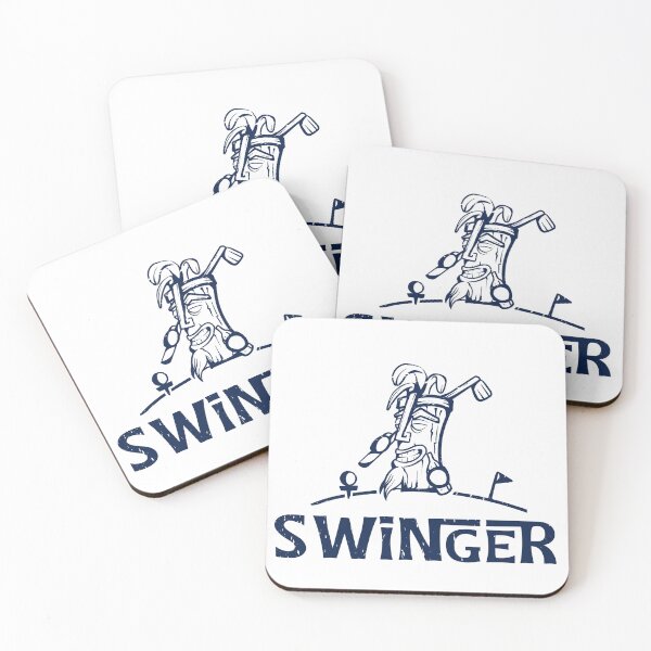 Item preview, Funny Golf Shirt Tiki Swinger Distressed Vintage Golfer Gift (Navy) designed and sold by 19thHoleHumor.