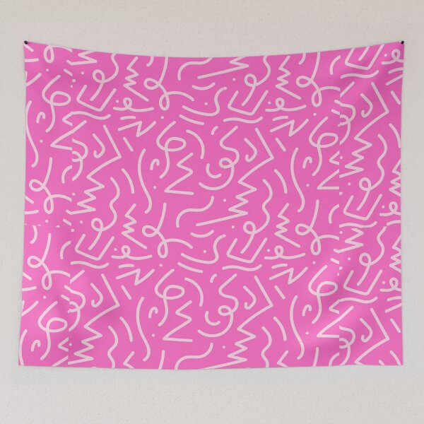 Item preview, Electric Squiggle Pattern in Pink on Pink designed and sold by Ink & Print Store .