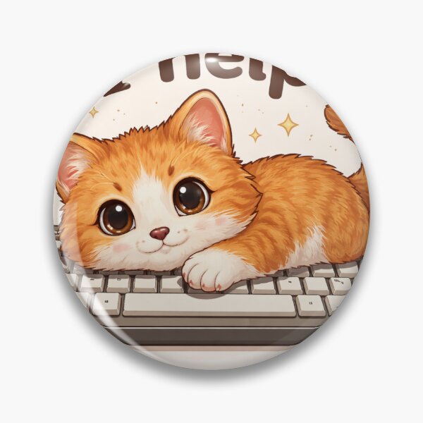 Artikelvorschau, Niedliche Katze auf der Tastatur – Ich helfe – Lustige Programmierer-Katzenillustration entworfen und verkauft von DreamBig13787.
