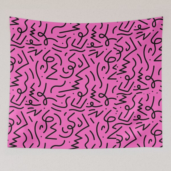 Item preview, Electric Squiggle Pattern in Pink & Black   designed and sold by Ink & Print Store .