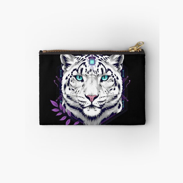 Item preview, Cyber Snow Leopard Art - Futuristic Neon Circuit Ghost of the Mountains Illustration designed and sold by AbulailArt.