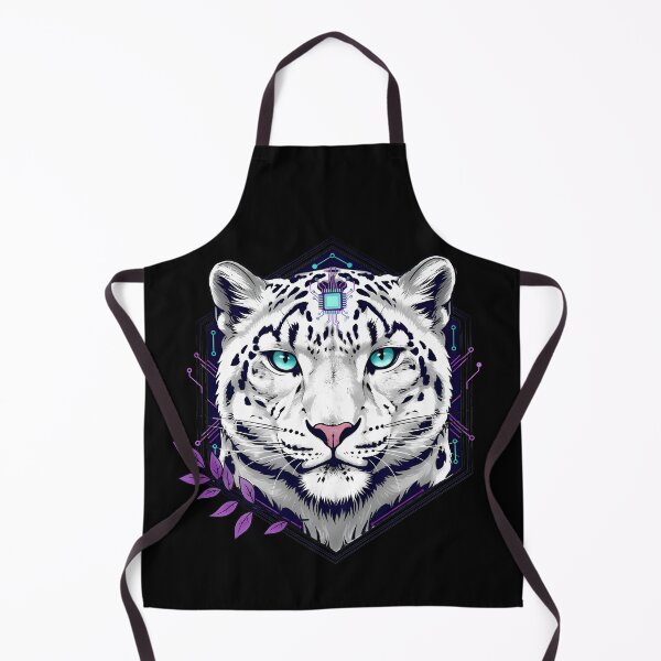Item preview, Cyber Snow Leopard Art - Futuristic Neon Circuit Ghost of the Mountains Illustration designed and sold by AbulailArt.
