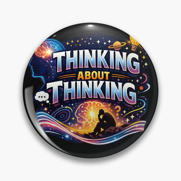 Item preview, Thinking About Thinking Deep Thoughts Philosophy Humor Intellectual Design designed and sold by TeeTimeTreasure.