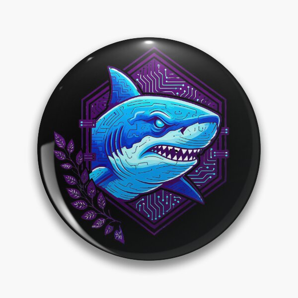 Item preview, Cyber Shark Tech Art - Futuristic Neon Circuit Great White Illustration designed and sold by AbulailArt.