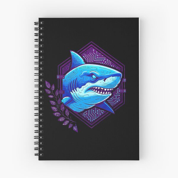 Item preview, Cyber Shark Tech Art - Futuristic Neon Circuit Great White Illustration designed and sold by AbulailArt.