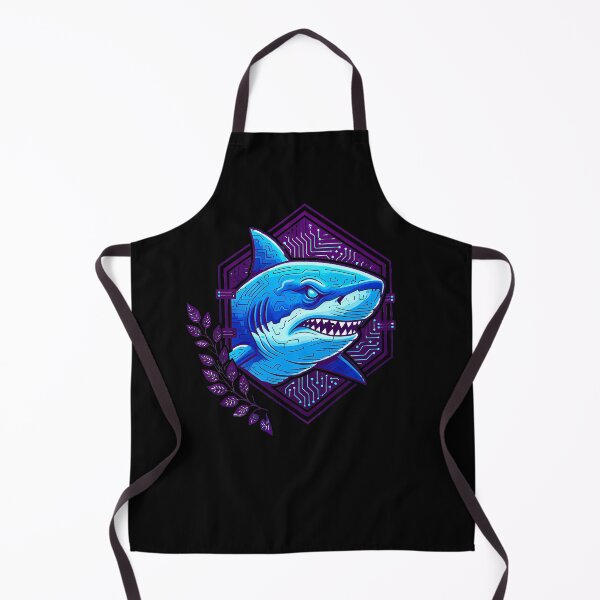 Item preview, Cyber Shark Tech Art - Futuristic Neon Circuit Great White Illustration designed and sold by AbulailArt.