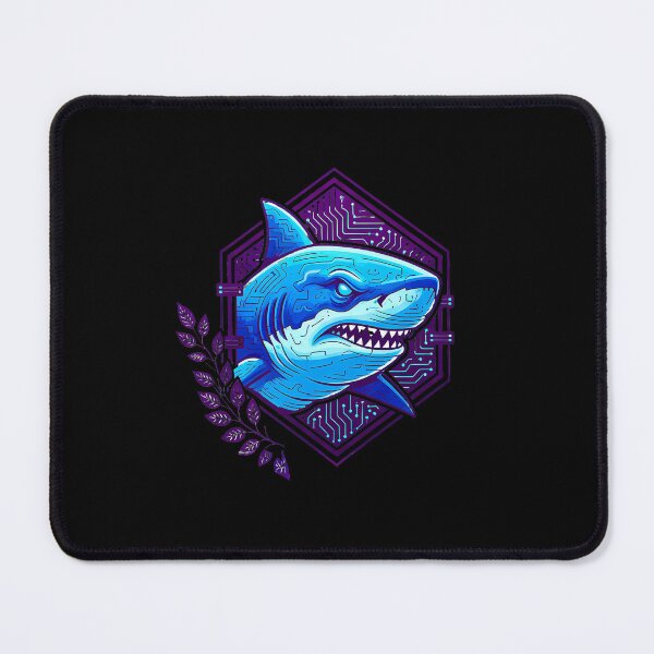 Item preview, Cyber Shark Tech Art - Futuristic Neon Circuit Great White Illustration designed and sold by AbulailArt.