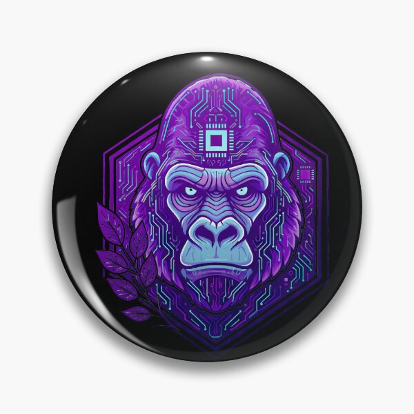 Item preview, Cyber Gorilla Tech Art - Futuristic Neon Circuit Primate Illustration designed and sold by AbulailArt.