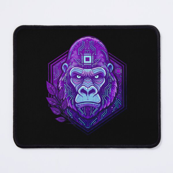 Item preview, Cyber Gorilla Tech Art - Futuristic Neon Circuit Primate Illustration designed and sold by AbulailArt.