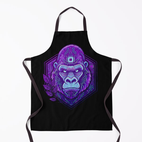 Item preview, Cyber Gorilla Tech Art - Futuristic Neon Circuit Primate Illustration designed and sold by AbulailArt.