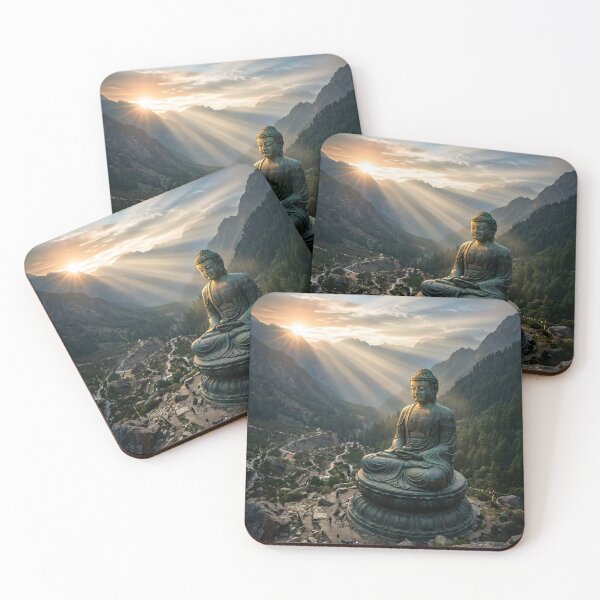 Item preview, Meditating Buddha Sunrise In Mountain Valley designed and sold by Vista Atelier.