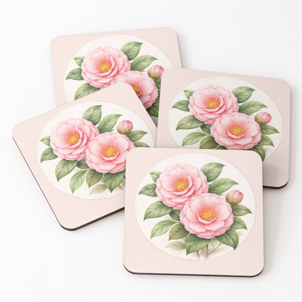 Item preview, Camellia Elegance – Classic Garden Bloom Circle Portrait designed and sold by TheJoyfulPen.
