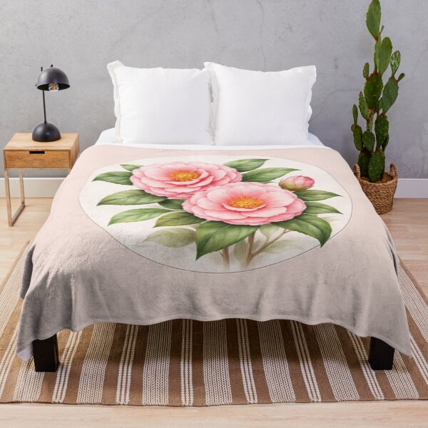 Item preview, Camellia Elegance – Classic Garden Bloom Circle Portrait designed and sold by TheJoyfulPen.