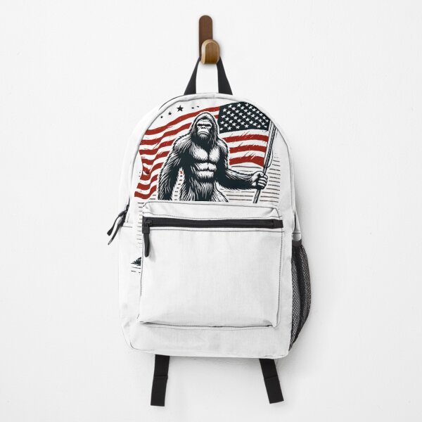 Item preview, Bigfoot with American Flag – Patriotic Sasquatch Design designed and sold by PaulaDesignCo.
