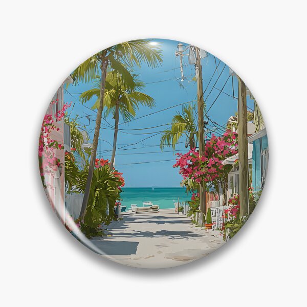 Item preview, Key Largo Pastel Coastal Street Scene designed and sold by daila70.