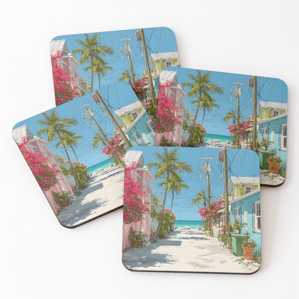 Item preview, Key Largo Pastel Coastal Street Scene designed and sold by daila70.