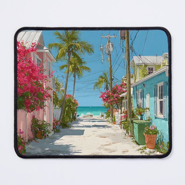 Item preview, Key Largo Pastel Coastal Street Scene designed and sold by daila70.