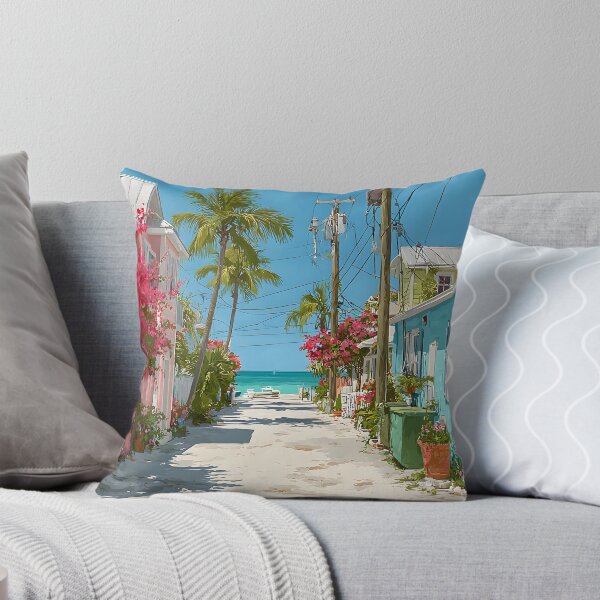 Item preview, Key Largo Pastel Coastal Street Scene designed and sold by daila70.