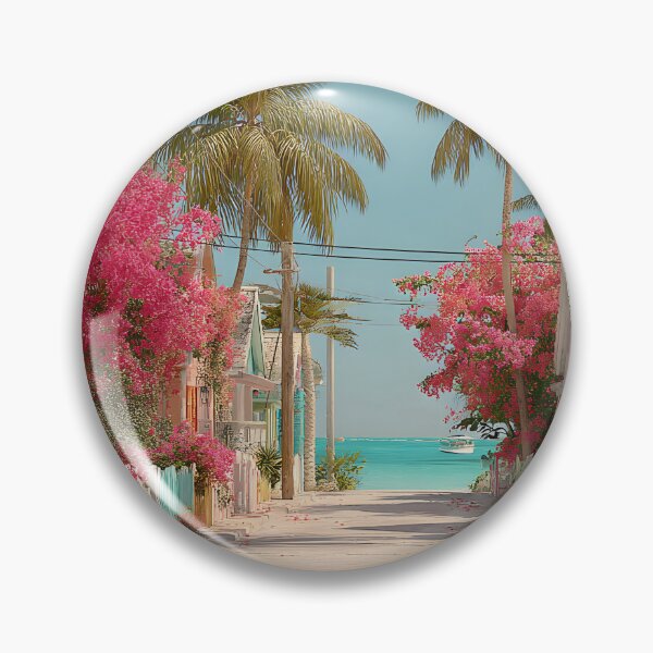 Item preview, Key Largo Palm Lined Street to Turquoise Ocean designed and sold by daila70.