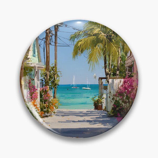 Item preview, Key Largo Tropical Street with Ocean View designed and sold by daila70.